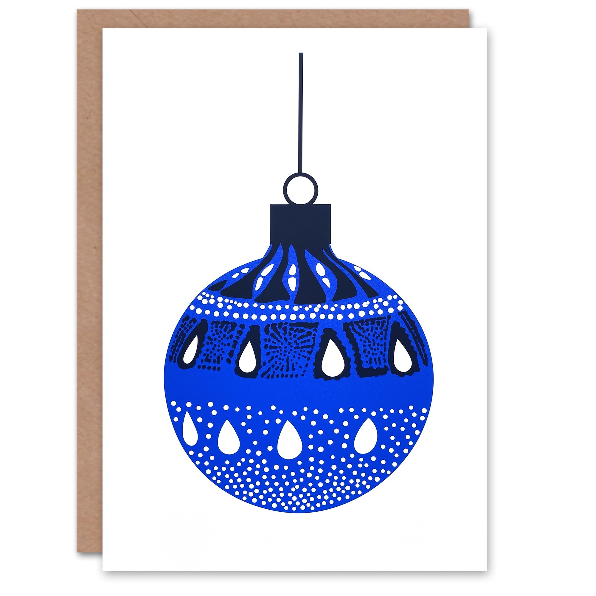 Wee Blue Coo - Christmas Card - Bauble Ornament Design - Blue