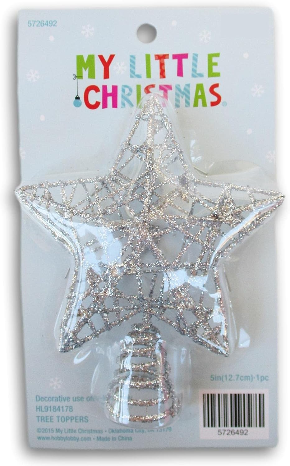 Amazon.com: Silver Glitter Wire Star Mini Tree Topper - 5 Inch : Home ...