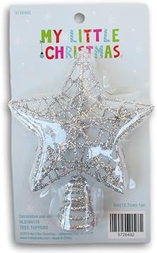 Silver Glitter Wire Star Mini Tree Topper - 5 Inch