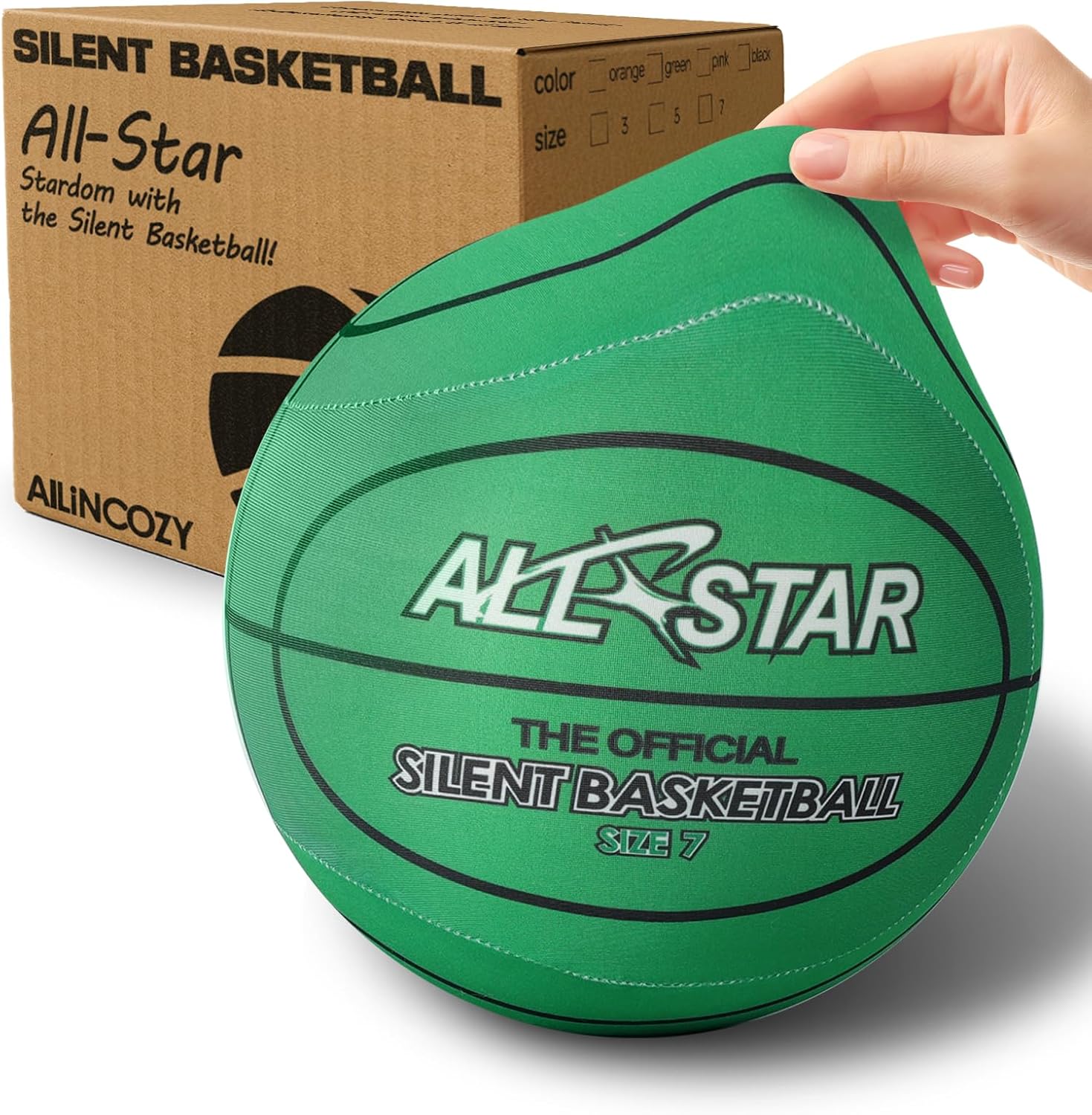 Covered Silent Basketball, Fabric Cover Soft Foam Airless Basketball, High Bounce, Noise-Free Training Ball, Gifts Packaging, Safe for Indoor Activities