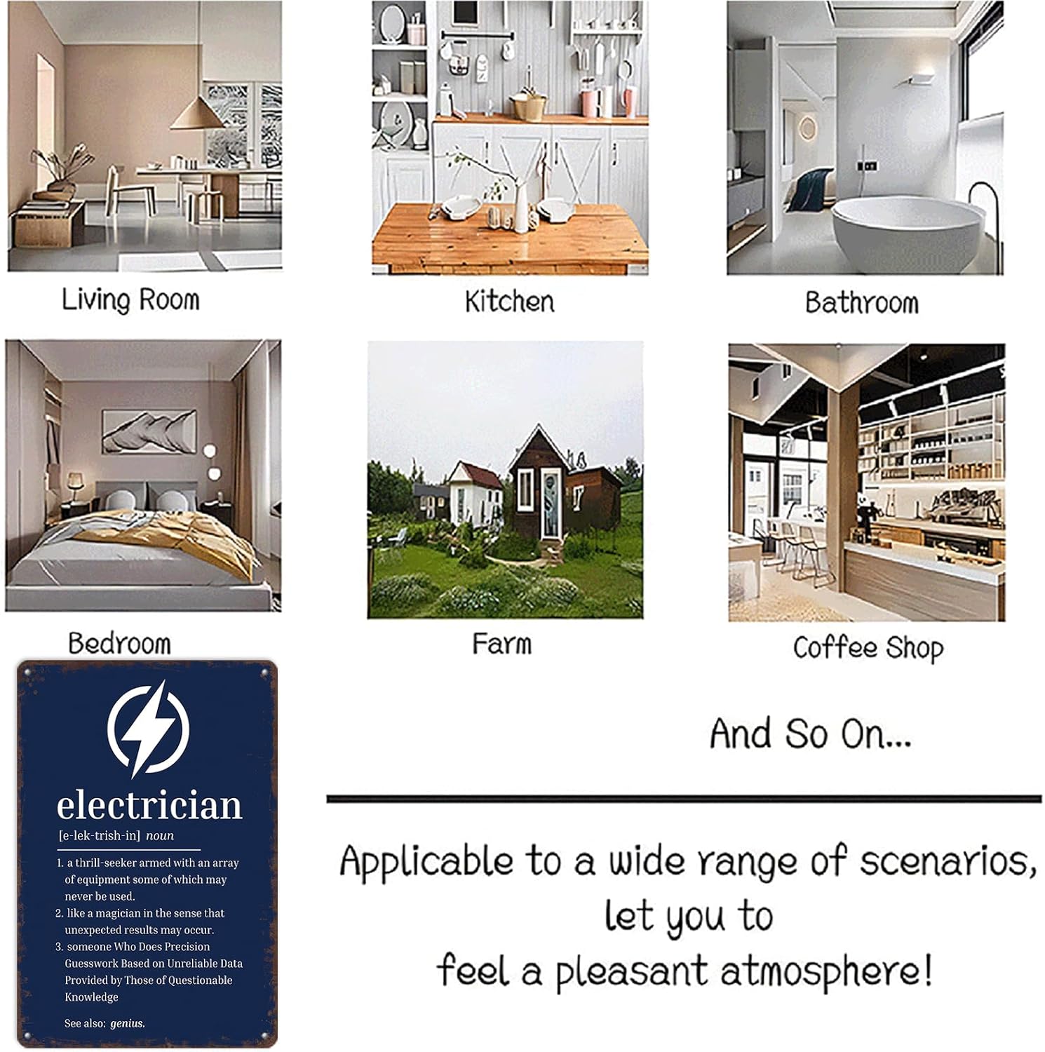 Vintage Metal Sign Electrician Definition Poster Retro Tin Signs Funny Aluminum Sign For Man Cave, Garage, Living Roome, Cafe And Pub Decoration 8 X 12 Inch - Image 7