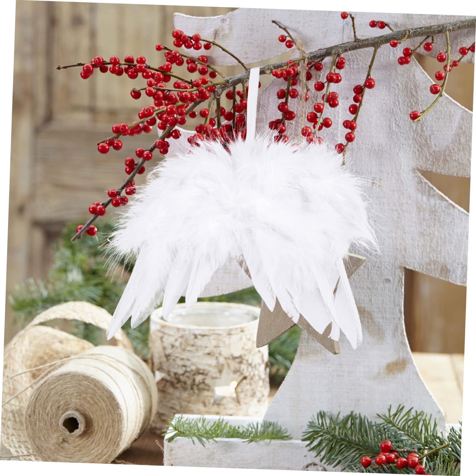 Decoración De Alas De Ángel Colgantes Navideños 24 Unidades Adornos para Árboles De Navidad