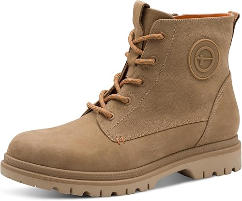 Tamaris Damen Lace Boot Flat 1-25241-45, Botas Cortas al Tobillo Mujer, marrón C
