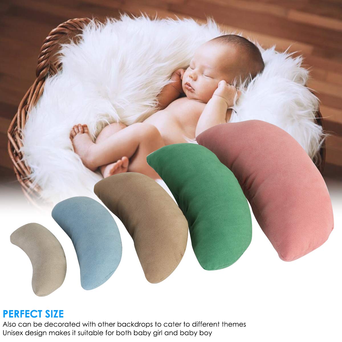 DERCLIVE Lot de 6 coussins de pose pour photographie de nouveau-né - Accessoires de photographie pour bébé de 0 à 3 mois