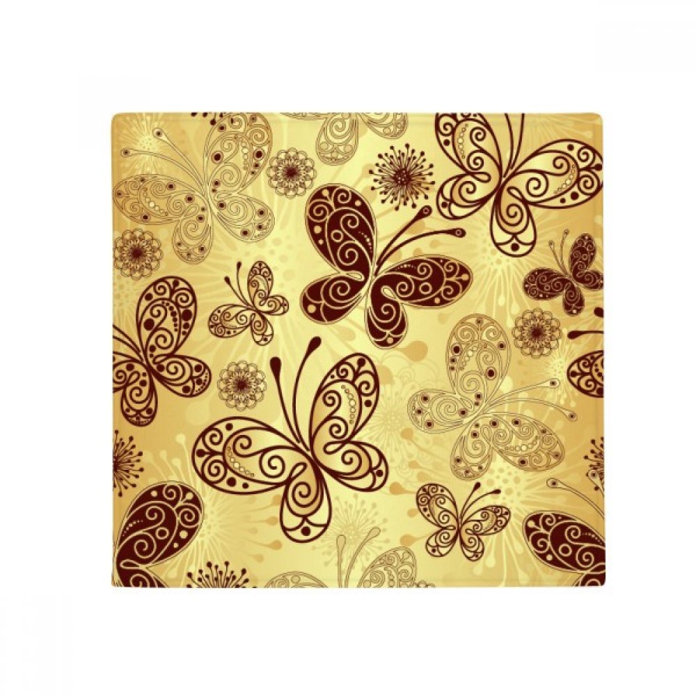 Tapis de bain jaune papillon antidérapant multicolore 50x50 cm pour chien et chat