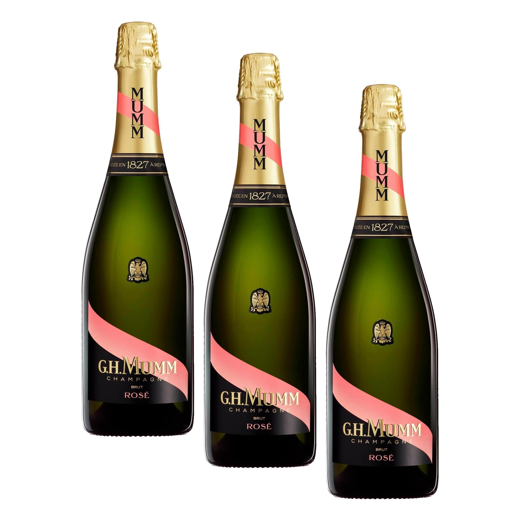 Champagne G.H. MUMM Cordon Rouge Brut Rosé - 12.5%, 75 cl (Lot de 3)