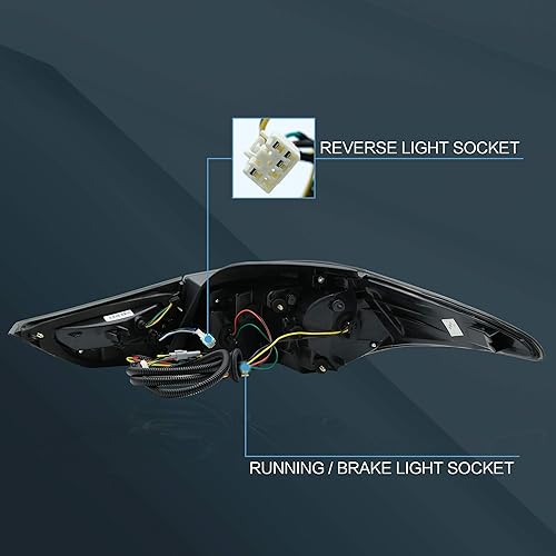 Miniatura 6 de VLAND Conjunto de luces traseras para Hyundai Sonata 6 generación Sedán 2011-2014, Plug-and-play, ahumado