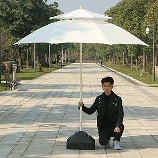 HZH Guarda-chuva Guarda-sol, Guarda-sol Guarda-sol Guarda-sol de jardim Guarda-chuva duplo superior, Guarda-sol externo para guarda-chuvas de praia/piscina/jardim Protetor solar redondo, guarda-chuva