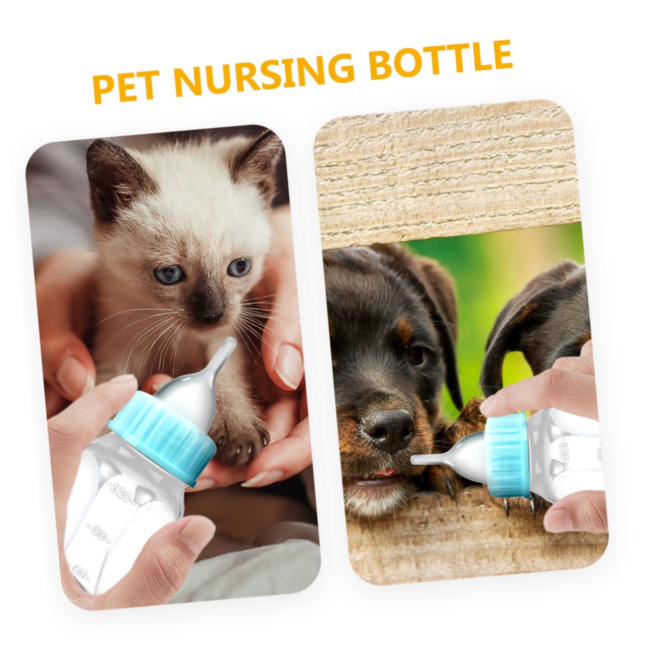 TOYANDONA 2Pcs Kitten Nursing Bottles Small Animal Milk Feeder Silicone Material Safe Clear Scale Design Easy Clean for Puppies Cats