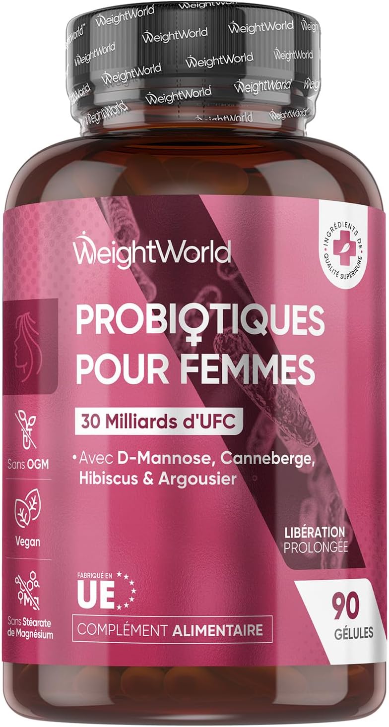 Probiotic Women – 90 Capsules 30 Billion CFUs for 1 Month, Lactobacillus Rhamnosus, Prebiotic and Probiotic, Inulin and Botanical Extracts – Vegan, Non-GMO and Gluten Free