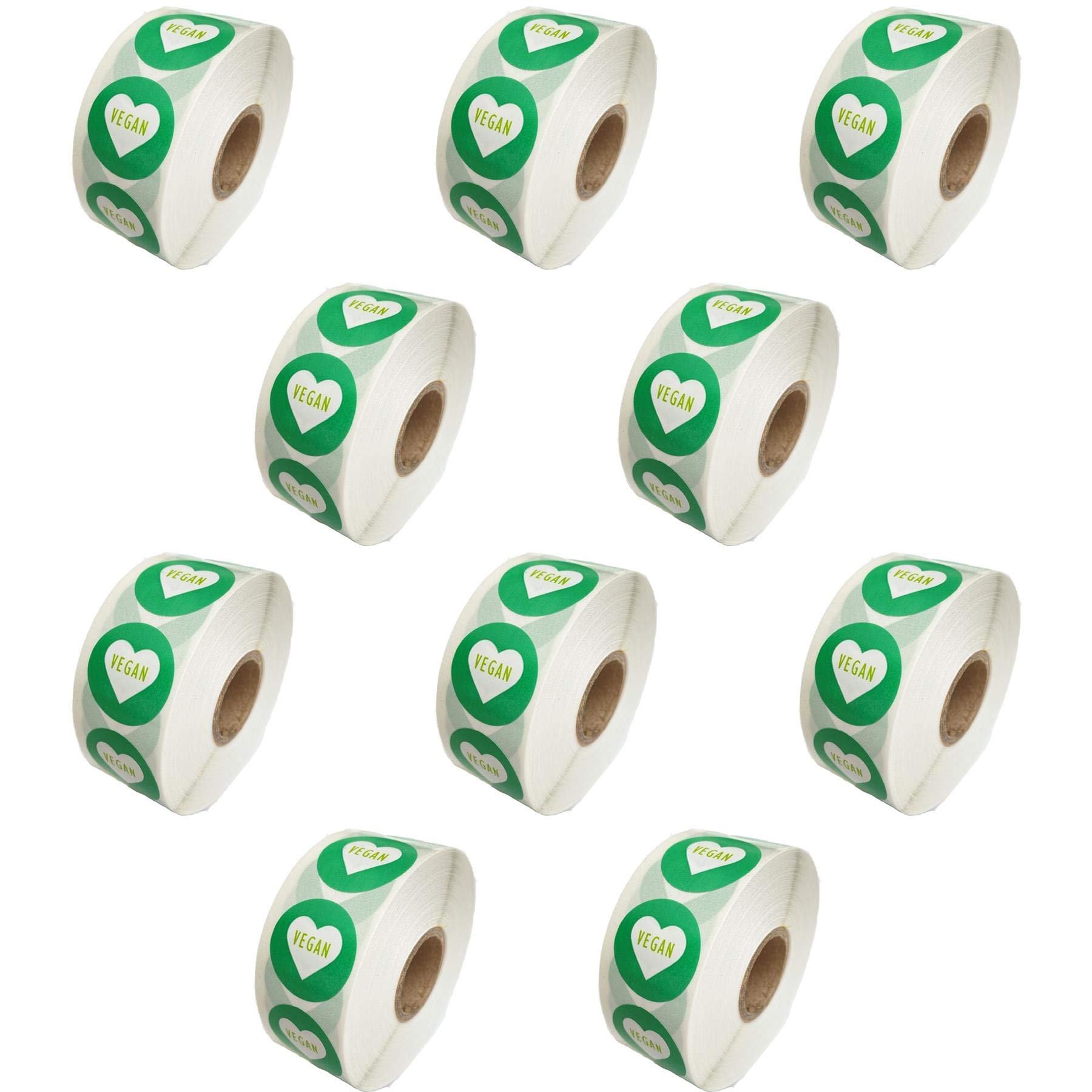 Mr-Label Catering Stickers - Vegan Labels 25mm - 10 Rolls 1000 Labels per Roll