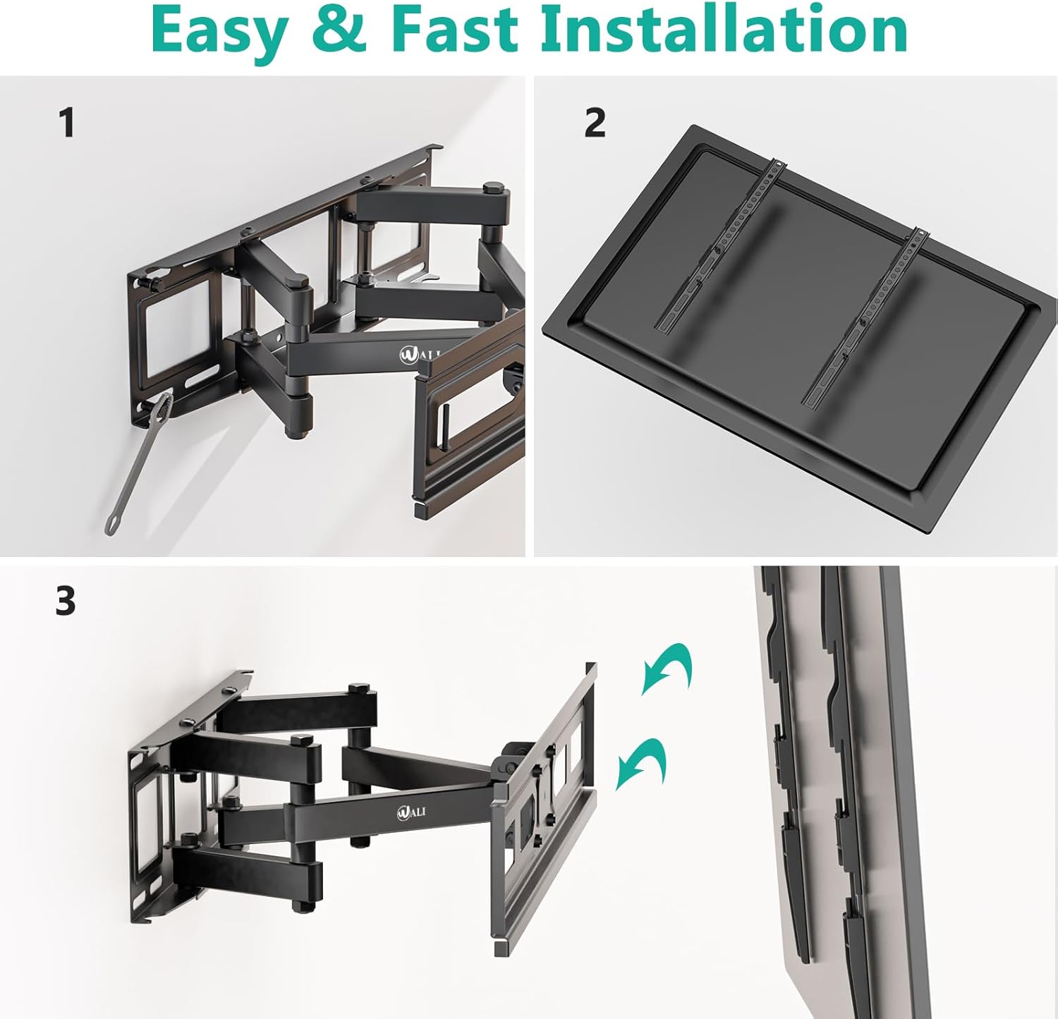WALI TV Wall Mount easy installation steps