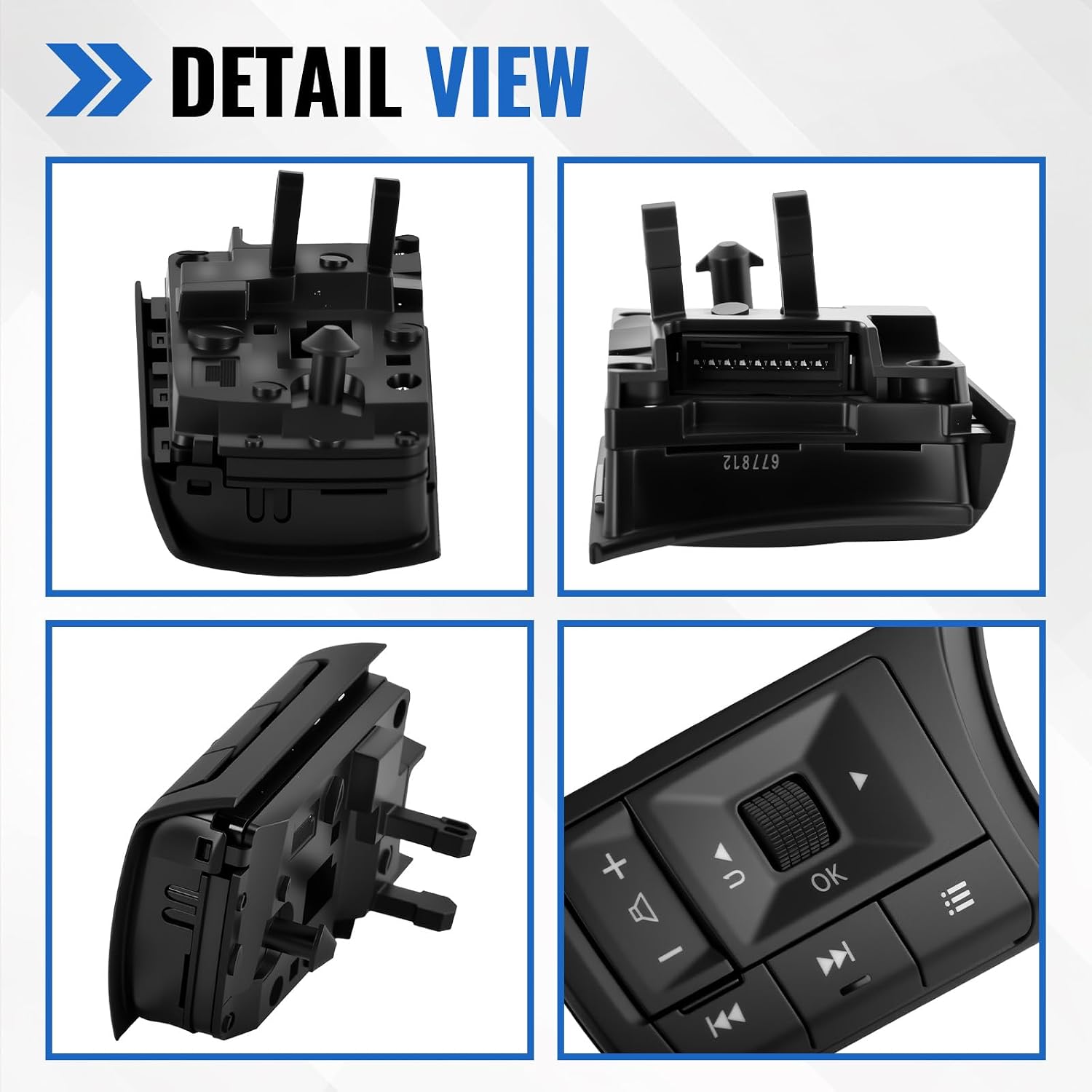 Left Side Steering Wheel Audio Control Switch, Fit for Nissan Rogue 2021-2024 for Pathfinder 2022-2024, Replaces 25550-6RF2B 25550-6RF2C 25550-6RF2A