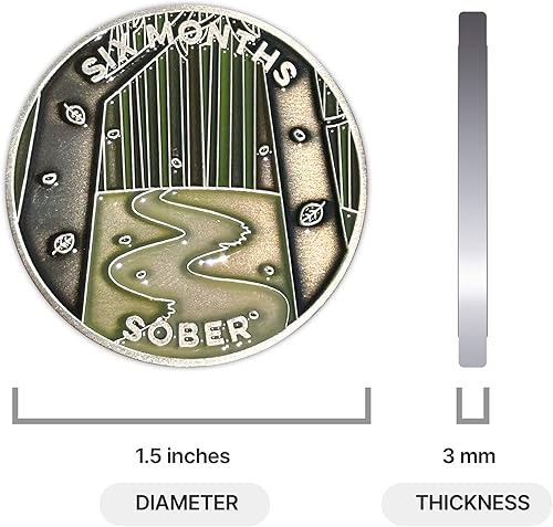 Miniatura 65 de The Achieve Mint Ficha sobria de 13 meses Chip sobrio de trece meses Regalo no AA, medallones no religiosos para hombres y mujeres que celebran