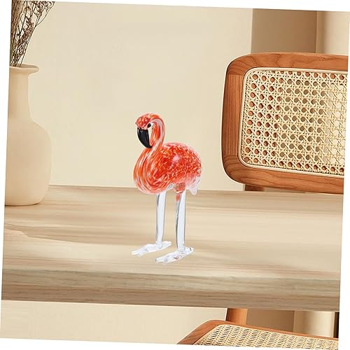 Miniatura 3 de Decoración de flamenco Ornamento de vidrieras Cristal Flamingo Modelo Escritorio único Dec