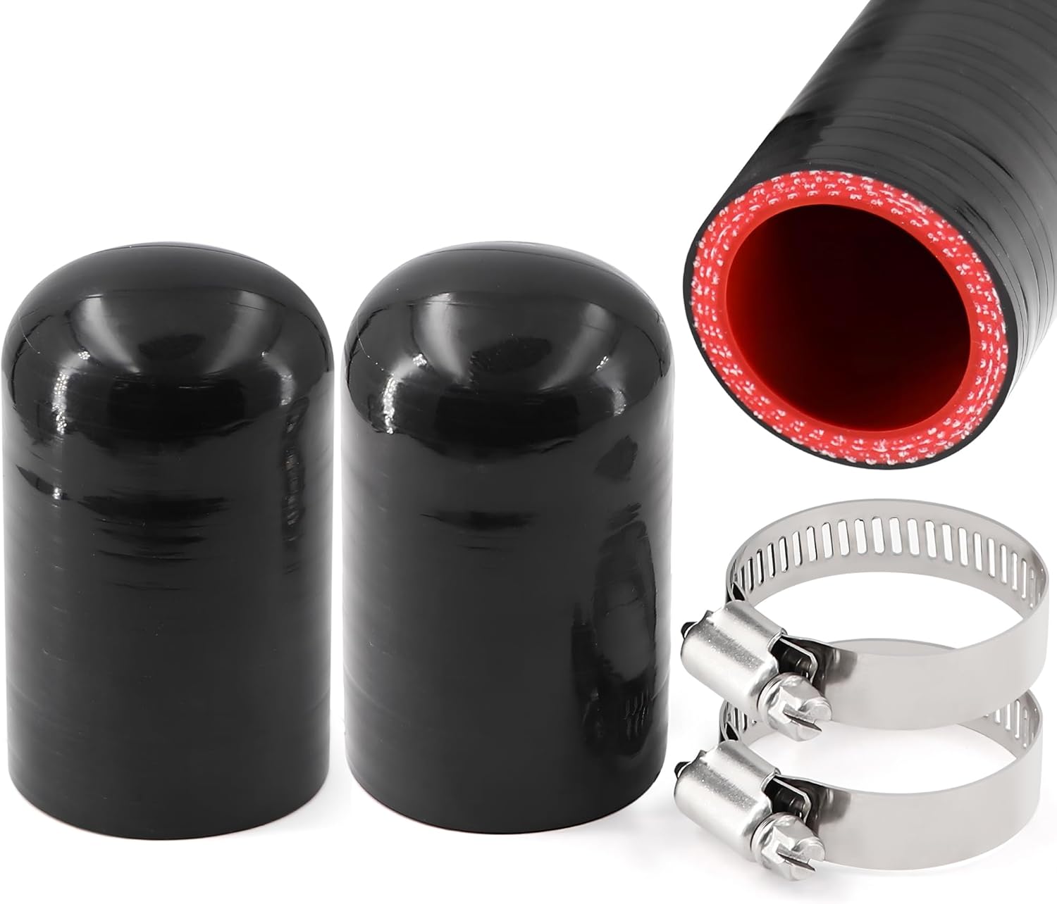 2Pcs High Temperature 4-Ply Reinforced Silicone Hose Cap ID 1-3/16 Inch(30mm) Hose End Plug for Turbo Bypass Valve/Fix Leak/Throttle Body Water Port/Heater Core/Coolant Heater Vacuum Water Port