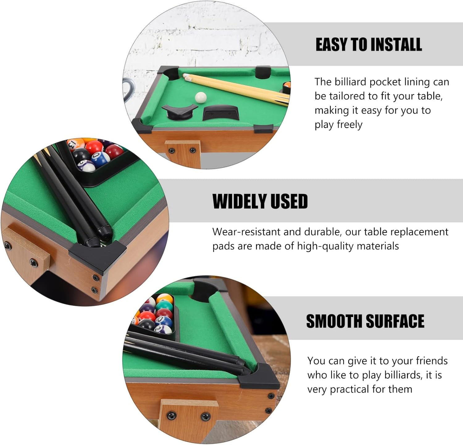 2sets Table Pocket Liners Replacement Kit Durable Billiard Table Accessories for Enhanced Gameplay Bars and Billiard Rooms