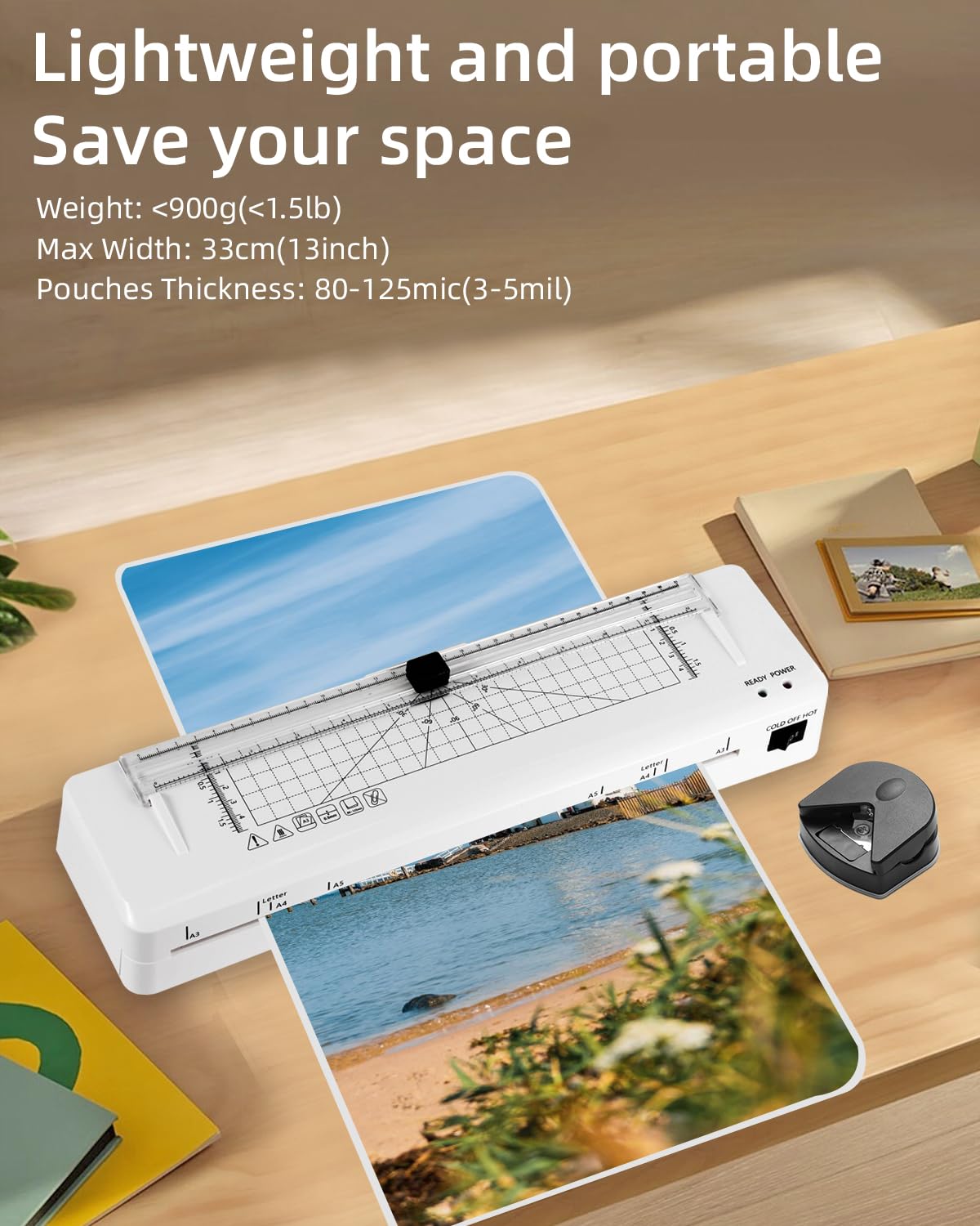 Laminator, A3 Laminator Thermal and Cold Laminating Machine with Built-in Cutter and Corner Rounder, Fast Warm-up - Image 4
