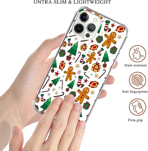 Miniatura 10 de Funda de collage de Navidad de invierno para iPhone 15 Pro Max, diseño retro estético de Navidad de pan de jengibre y árbol para niñas, mujeres y