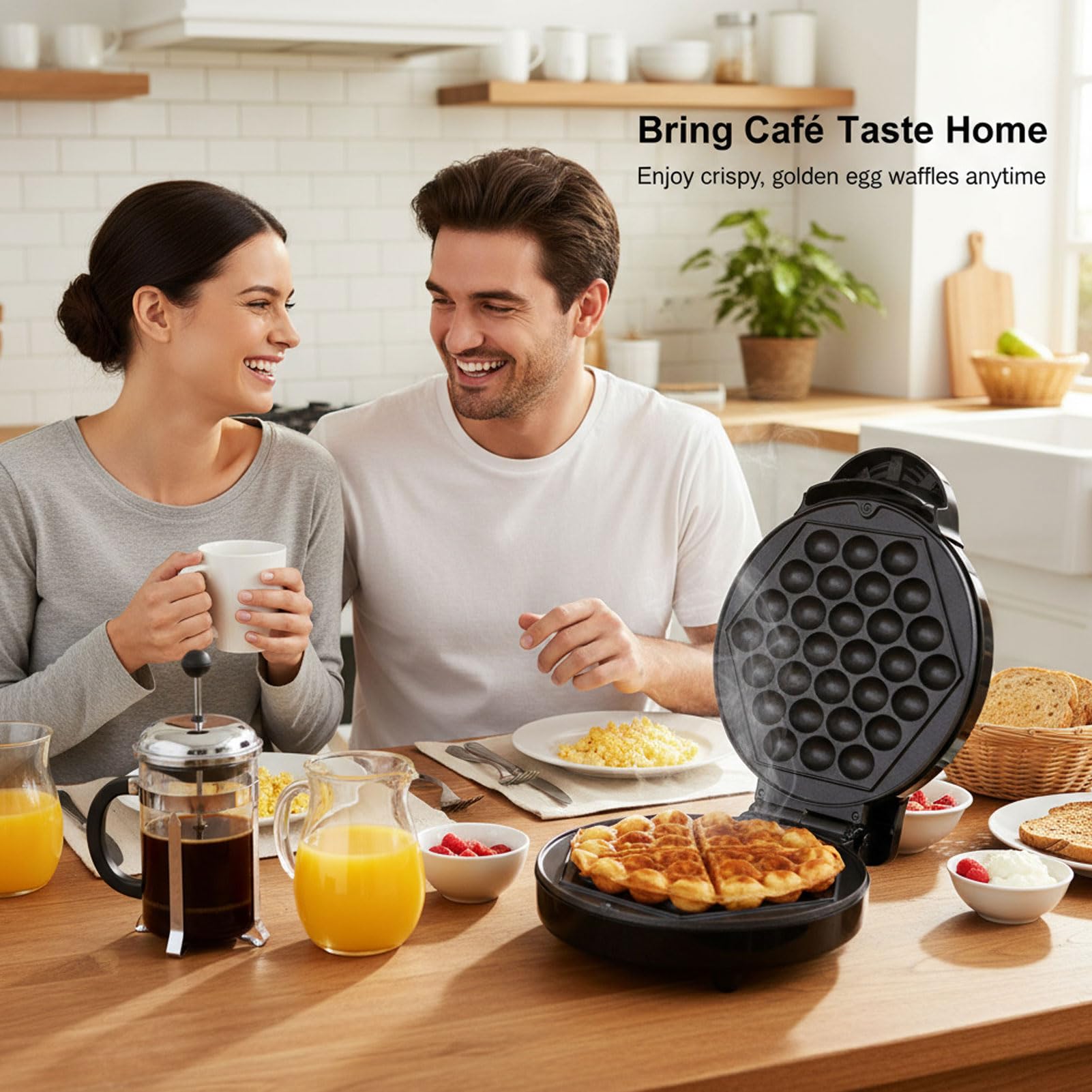 Generic Macchina per Waffle Elettrica Antiaderente e a, Macchina per Waffle Elettrica per Uova, Facile da Pulire, per la Produzione di Coni Gelato Domestici, per in ABS e Alluminio a 30 Fori Senza