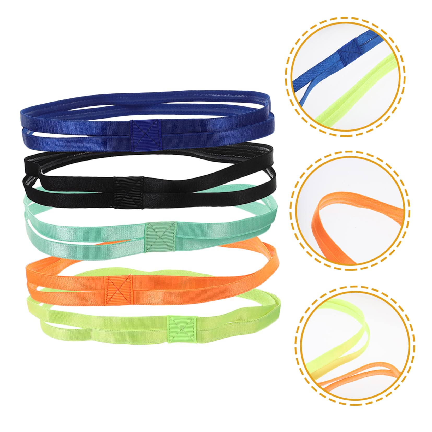 TOYANDONA Diademas Antideslizantes para De Bandas De Cabello Elásticas para Yoga Fluorescente