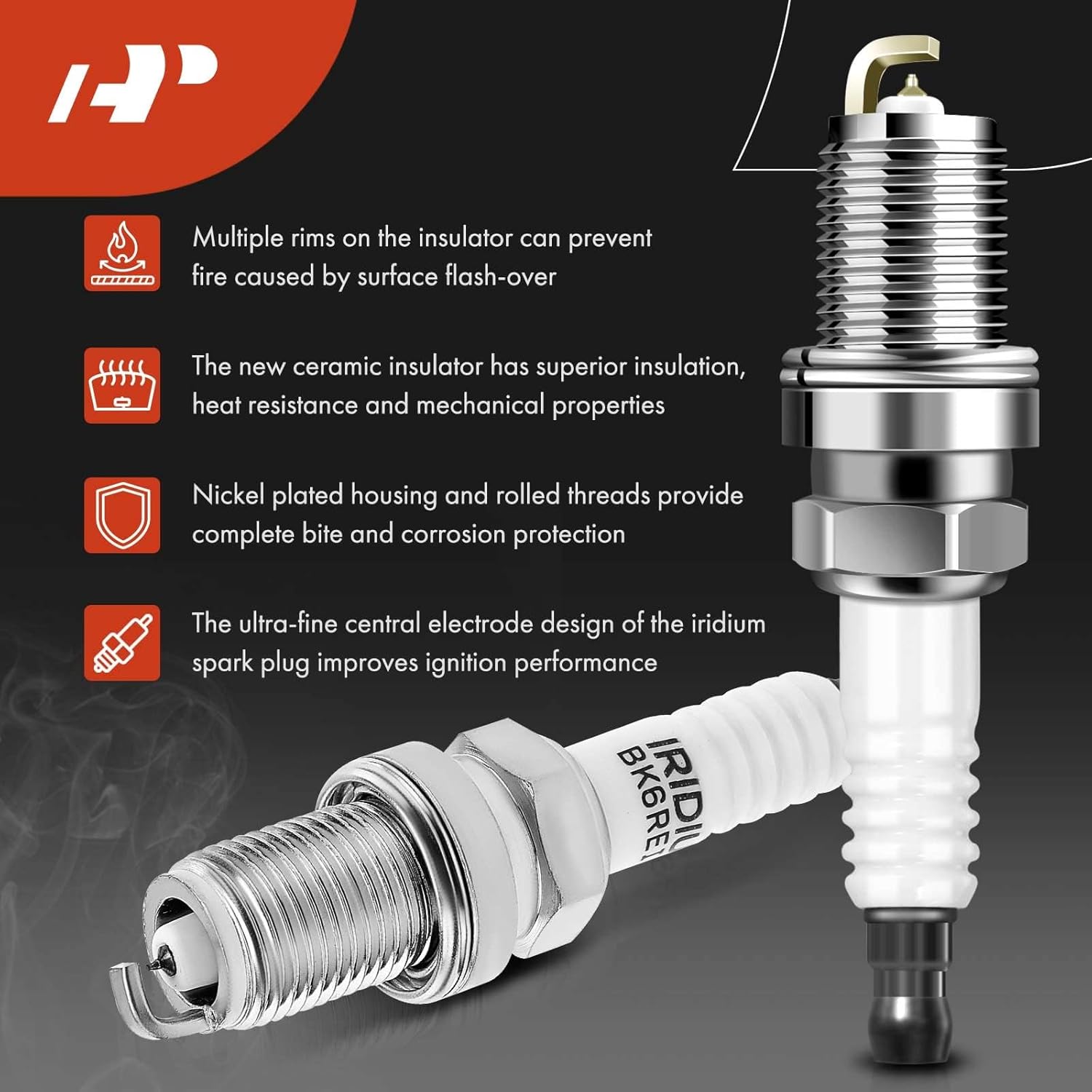 A-Premium Set of 4 Ignition Coil Pack and Iridium Spark Plugs Compatible with Mercedes-Benz R170 Series SLK230 2001-2004, CL203 Series C230 2002, 2.3L