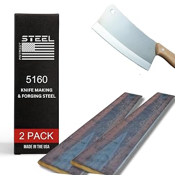 5160 High Carbon Knife Making & Forging Steel - Hot Rolled Steel for Knife Making Supplies - USA-Milled for Pros & Hobbyists - 3" wide, 0.25" thick, 12" long 2 Pack