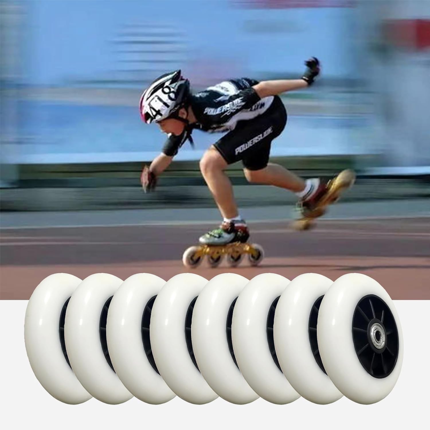 Roller Skate Wheels Outdoor/Indoor 8 Pack Inline Roller Skate Wheels with Bearing 85A 90mm/100mm/110mm Wheel Replacement Luggage Wheels