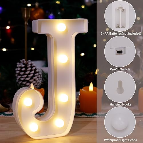 Miniatura 69 de Letrero LED de marquesina, letras iluminadas del alfabeto, letras LED que funcionan con pilas, para luz nocturna, bodas, cumpleaños, fiestas, Letra E