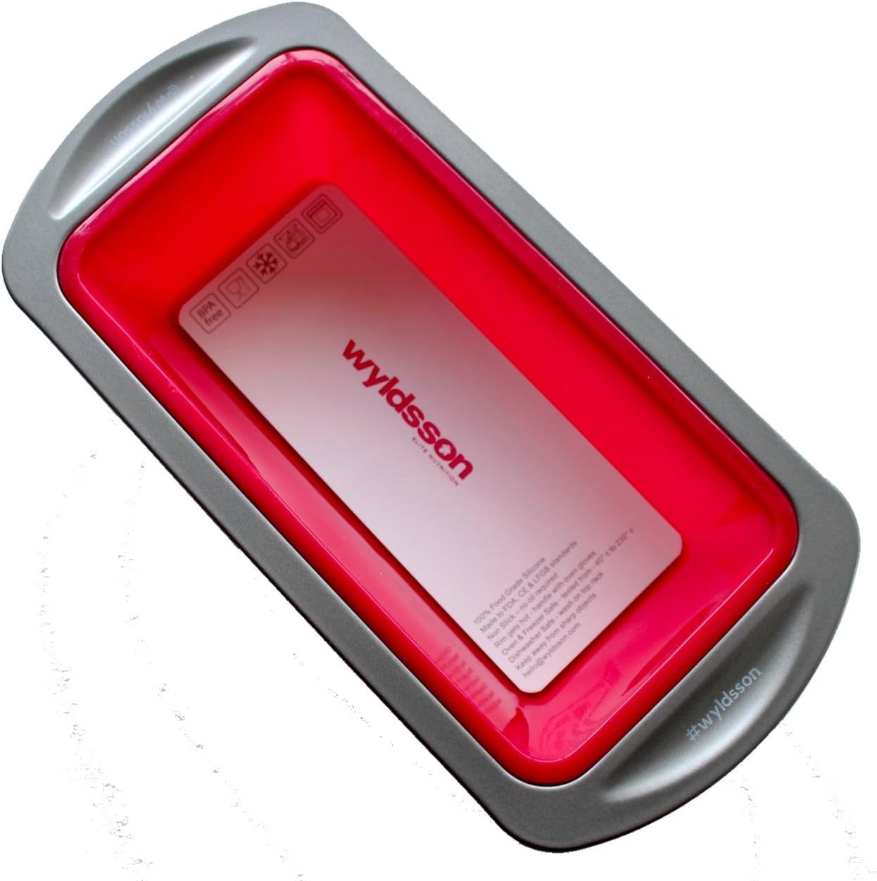 Non-Stick Silicone Bread tin with Carbon Steel Rim, 1lb loaf tin Size, (9.5 x 20cm, 5cm deep). Silicone Bread Mould. Banana Bread, Brown Bread Size. 1lb Bread Mould.