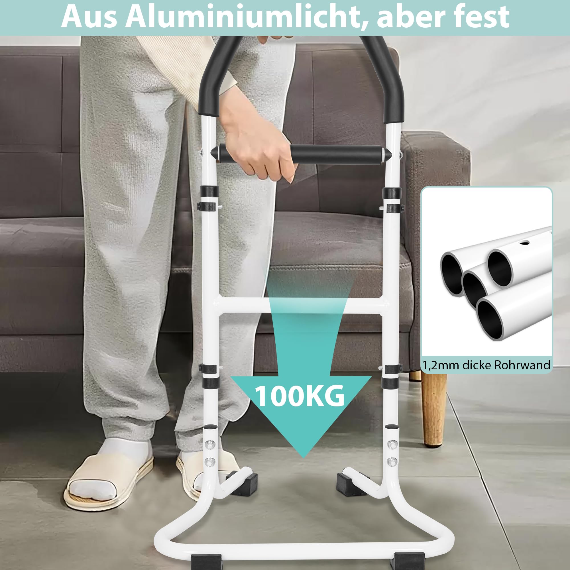 Asistente de asiento para personas mayores para personas mayores del sofá, ayuda para levantarse del sofá, cama, inodoro, caminar, 5 niveles de altura ajustable, diseño ergonómico en forma de H