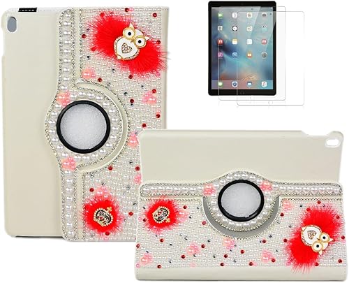 STENES Bling Funda compatible con Samsung Galaxy A9 Plus (2023)  Elegante  3D hecha a mano con corona de cristal de búho nocturno giratorio de 360