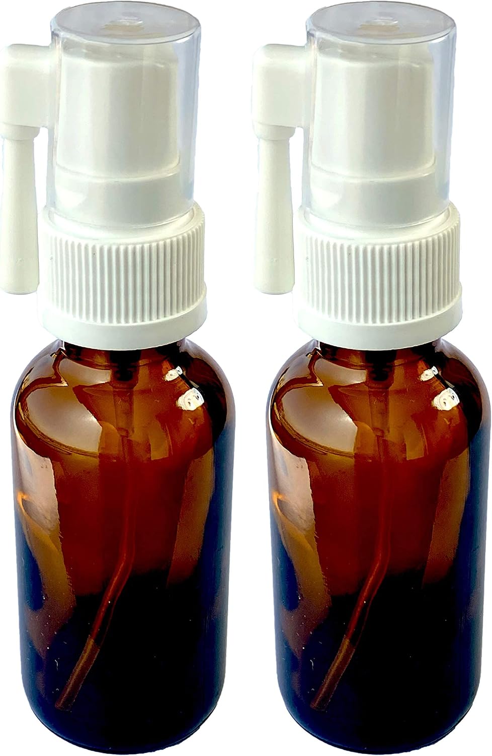 Snoot! Amber Glass 30ml (1oz) Oral Sprayer for Colloidal Silver, Iodine, Essential Oils & other water based applications 2-pack