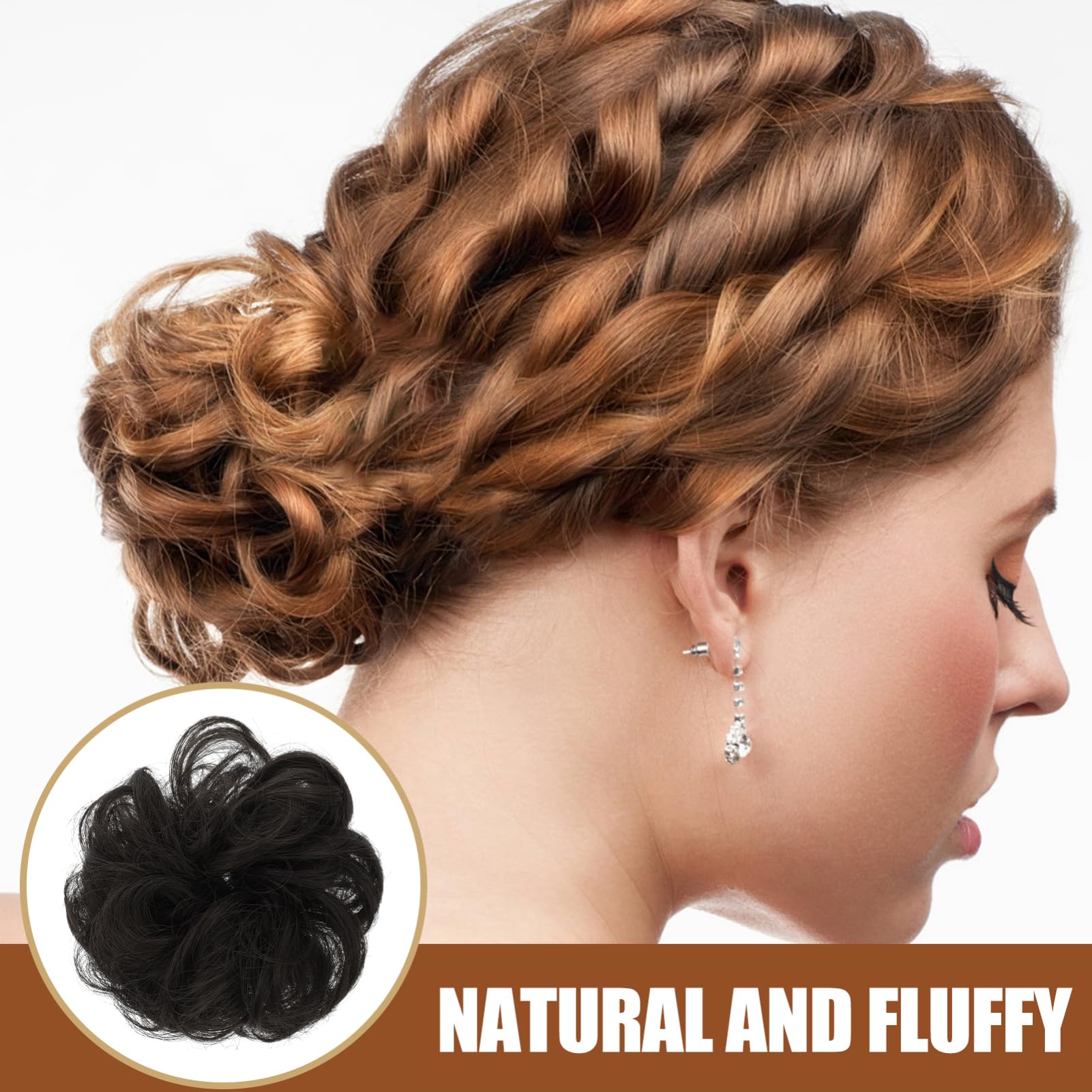 FOMIYES 4 Set Di Chignon Per Soffici Naturali Da Donna Parrucche Accessori Per Estensioni Per Chignon Finti Da Ragazza Per Feste 2 Pezzi*4