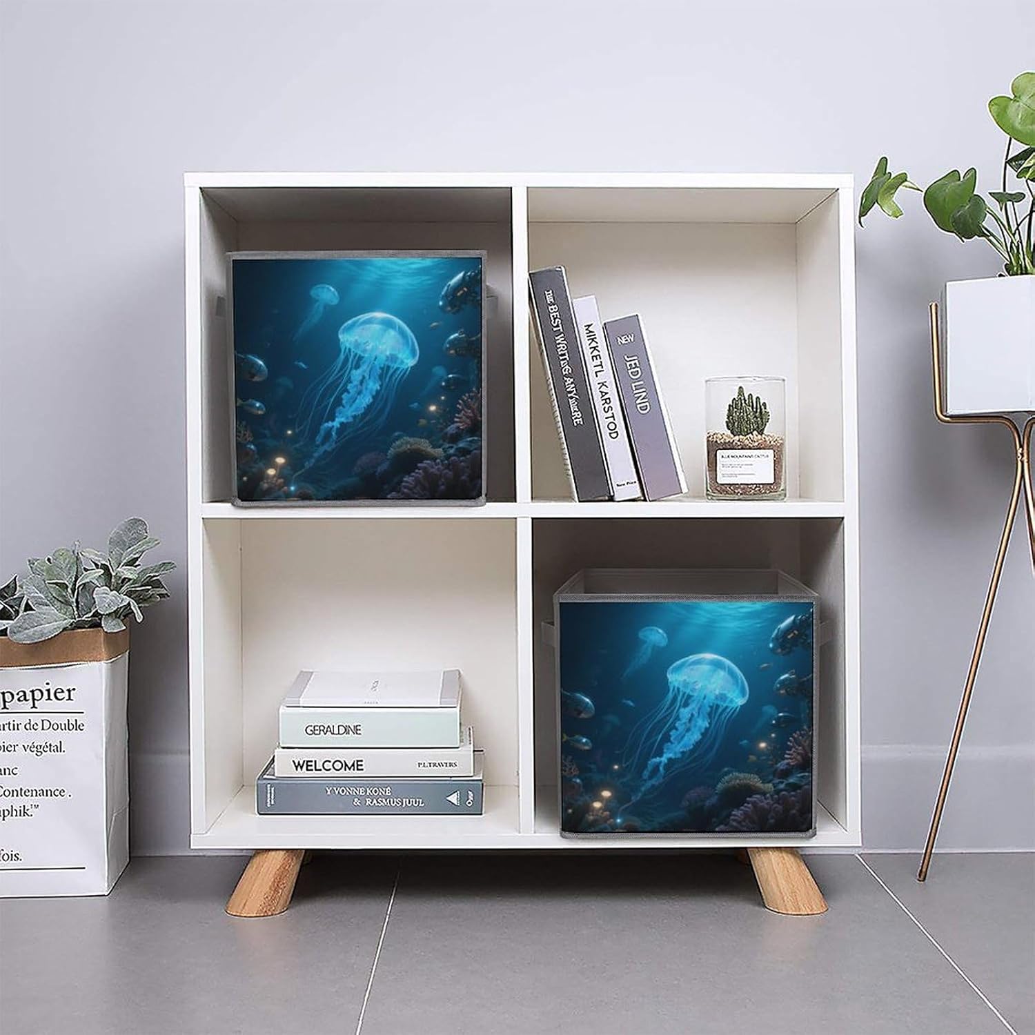 2-piece Oxford Cloth Storage Box Deep Sea World Printed Storage Box for Clothes/shoes Multi-purpose Wardrobe And Cabinet Storage