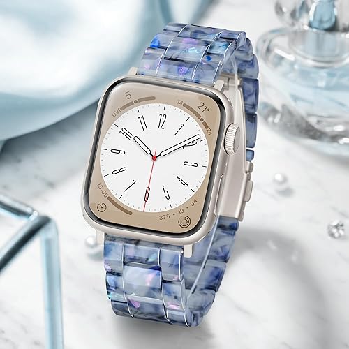 Miniatura 4 de Melyis Correa de resina para correas de Apple Watch de 1.614, 1.575 y 1.496 pulgadas, para correas de Apple Watch para mujer, correas de iWatch de