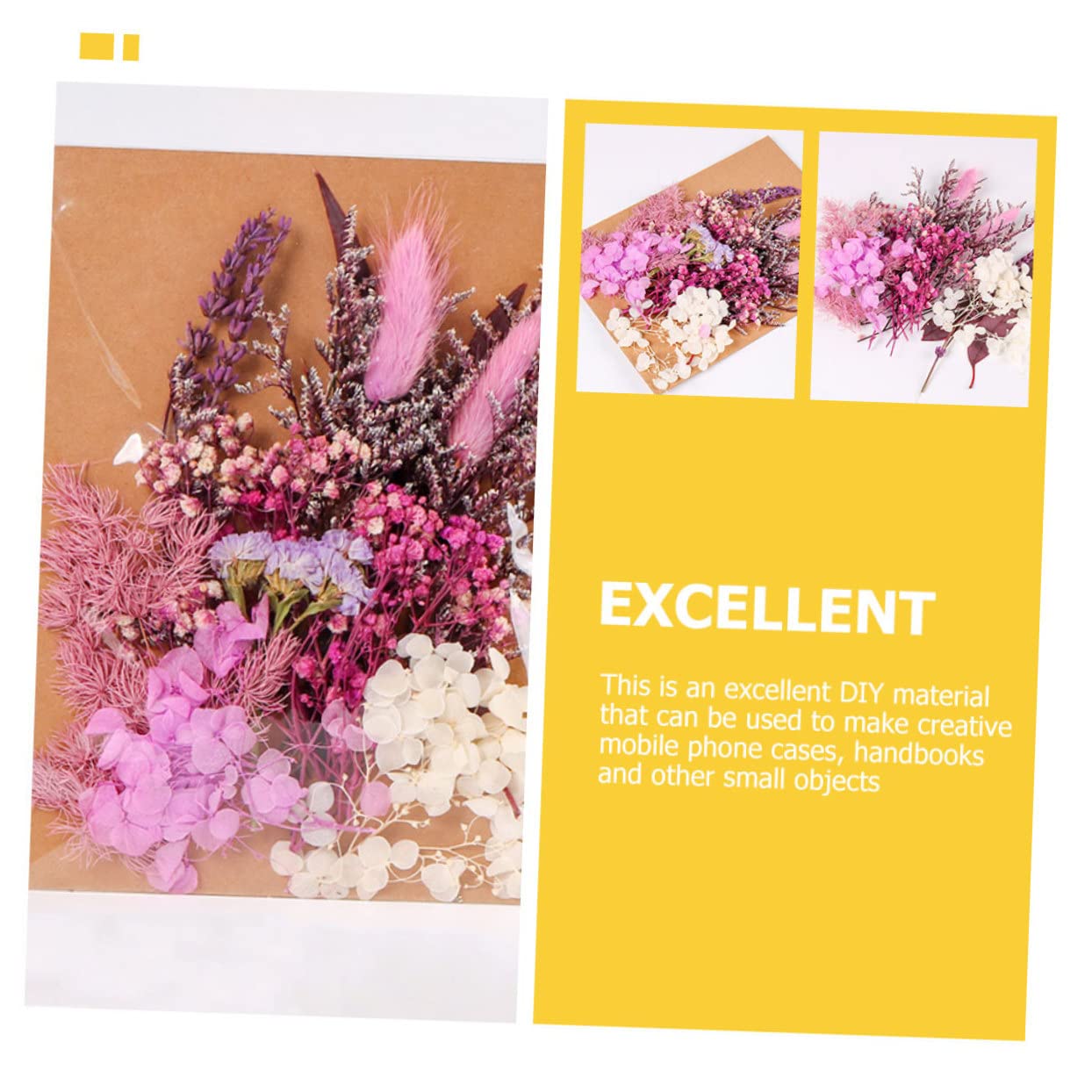 PRETYZOOM 2 Pièces 1 Fleurs séchées décoratives bouda Decoration Interieure décoration intérieure Fleur sechee gypsophile Bouquet de Fleurs séchées Plantes séchées Fleurs fraîches conservées