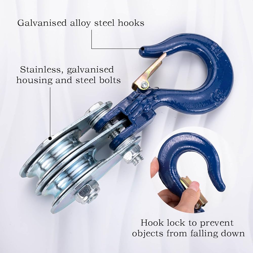 2x Heavy Duty Nylon Pulley Block For Marine Use With 460kg Load Capacity
