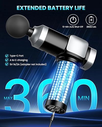 Miniatura 4 de Pistola de masaje de tejido profundo, masajeador muscular eléctrico de percusión portátil para aliviar el dolor, masajeadores de mano con 30