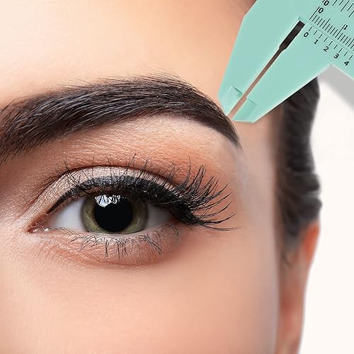 Vista 22 de Frienda 5 piezas de regla de medición de cejas, herramienta de mapeo de cejas, mini pinza Vernier, regla de plástico deslizante de doble escala