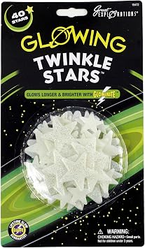 Great Explorations Glow in the Dark Twinkle Stars - 40 stars per package - Safe For Walls
