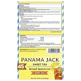 Panama Jack Sunscreen Lip Balm - SPF 45, Broad Spectrum UVA-UVB Sunscreen Protection, Prevents & Soothes Dry, Chapped Lips, Sweet Tea, 3-pack