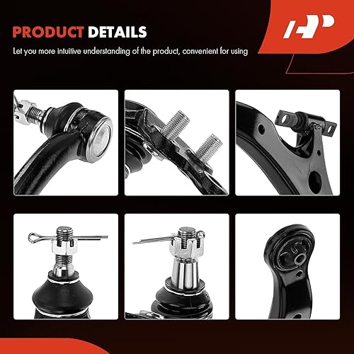 Miniatura 7 de A-Premium Juego de 10, brazo de control inferior delantero, rótula inferior, extremo de barra de acoplamiento interior exterior, compatible con