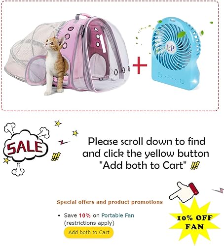 Miniatura 22 de Mochila polarizada doble expandible para gatos, adecuada para mascotas de hasta 20 libras, cápsula espacial expandible delantera y trasera