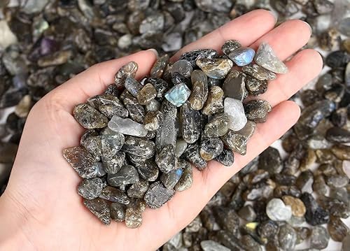 Miniatura 42 de Piedras pulidas pulidas de cristal de fluorita de 1 libra para acuario, piedras pulidas, chips de cristal de forma irregular, a granel, piedras