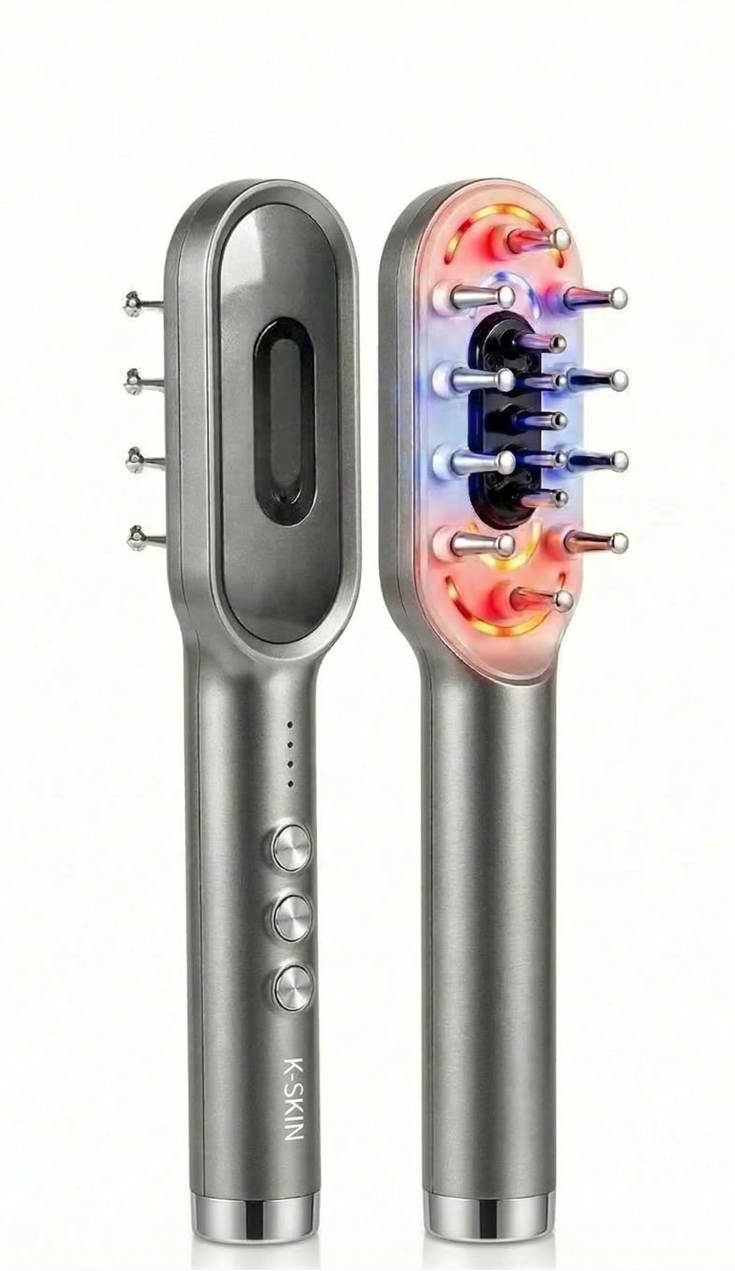 K·SKIN G3 HairPro Peine LED para Tratamiento Capilar, Masajeador con Microestimulación, Tecnología de Luz Azul, Roja y Rosa, Dispositivo Profesional para Fortalecimiento del Cabello