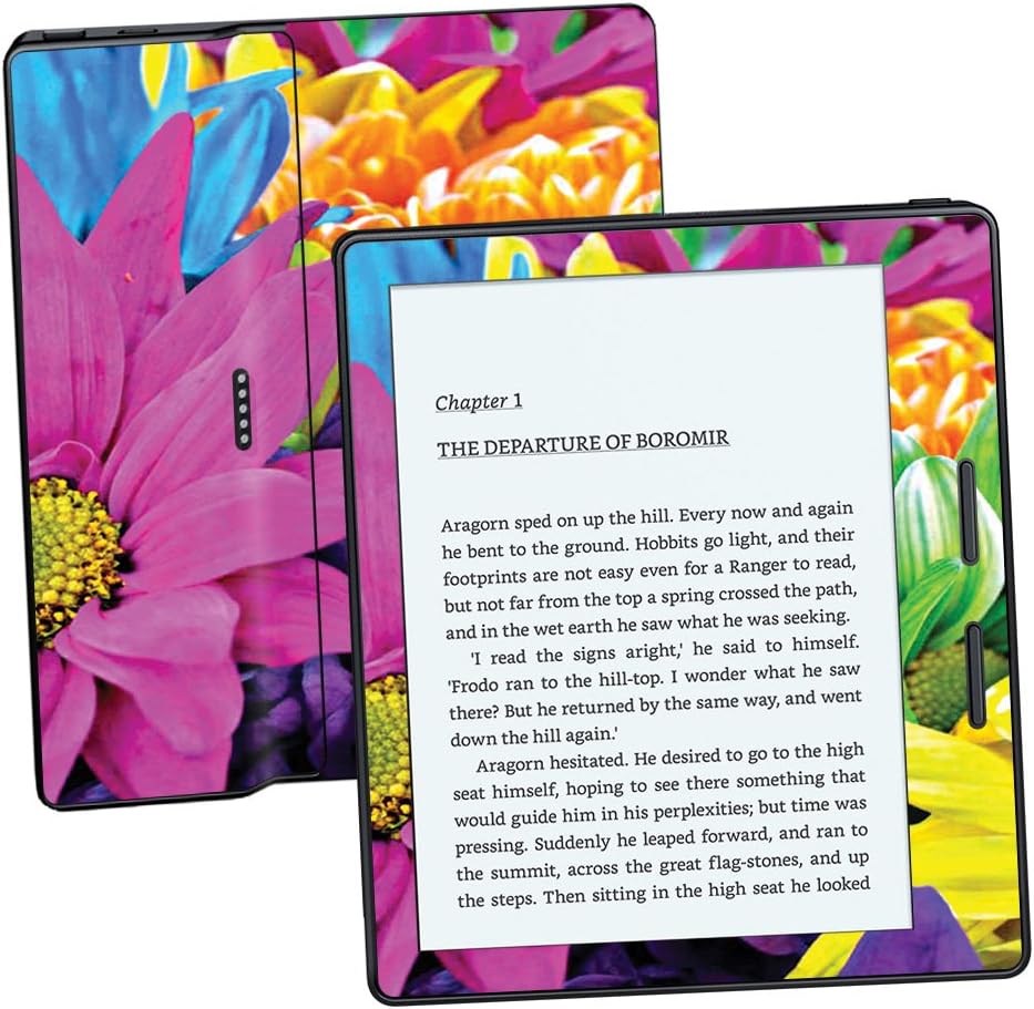MightySkins Skin Compatible with Amazon Kindle Oasis 6" (8th Gen) - Colorful Flowers | Protective, Durable, and Unique Vinyl Decal wrap Cover | Easy to Apply, Remove | Made in The USA