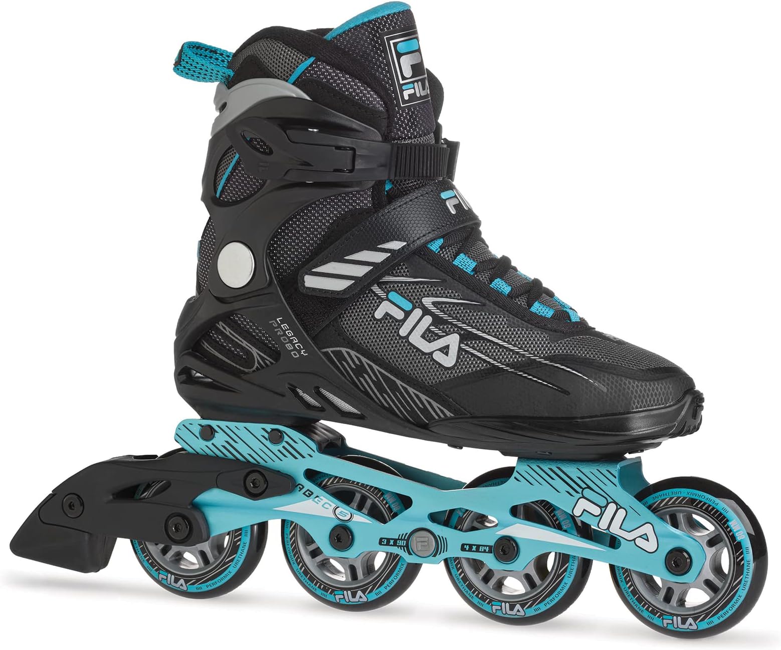 Legacy Pro 80 Inline Skates for Women | FILA 80mm (82A Indoor/Outdoor) Wheels | ABEC-5 Bearings | Comfortable Skates with Air Flow Ventilated Technology