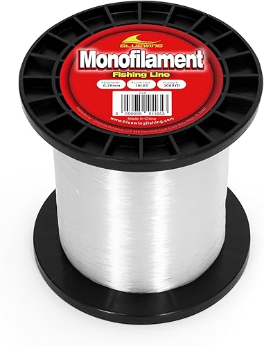 Miniatura 42 de BLUEWING Sedal de pesca monofilamento 6,8,10,12,15,20,25,30,40,50,60,80,100,130,250,300,400 libras, 50,100,500,1000,3000 yardas, hilo de pescar mono