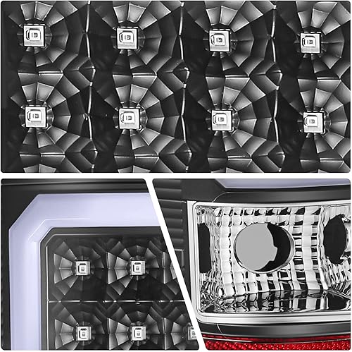 Miniatura 4 de DNA MOTORING TL-CSIL07-LED-3D-BK-CL Conjunto de luz trasera LED 3D para lado del conductor y del pasajero compatible con Chevy Silverado 1500 2500